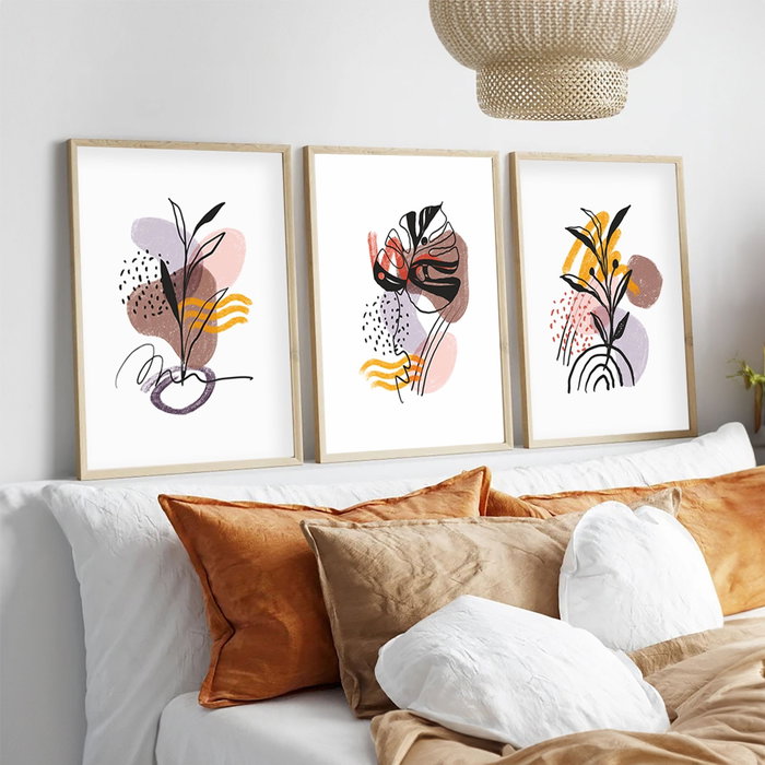 Wallity Huhu227 - Conjunto de 3 cuadros decorativos 50 x 70 cm